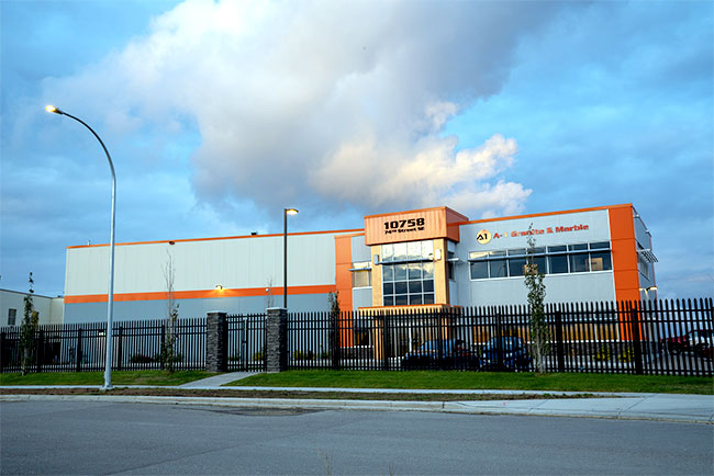 A1 Granite & Marble's Red Deer showroom and fabrication shop